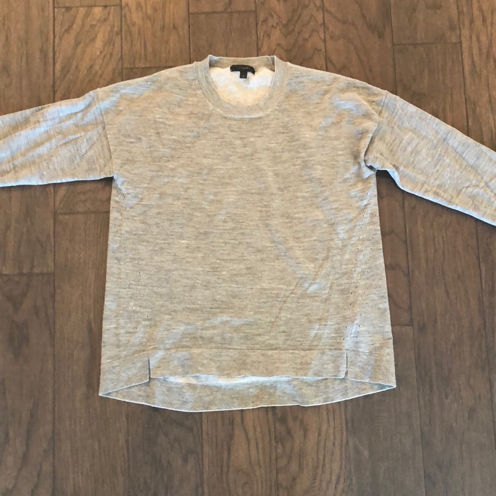 J.Crew gray wool/cotton crewneck sweater